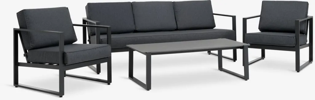 Lounge baštenska garnitura VONGE 5 os. brzosuš. crna