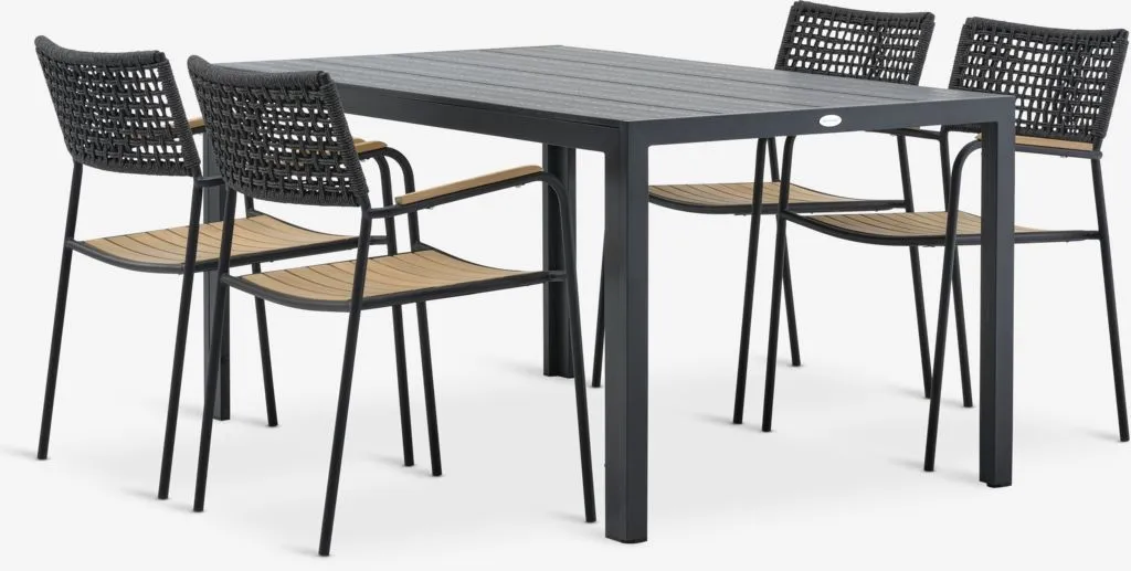 MADERUP D150 sto + 4 AJSTRUP stolice crna