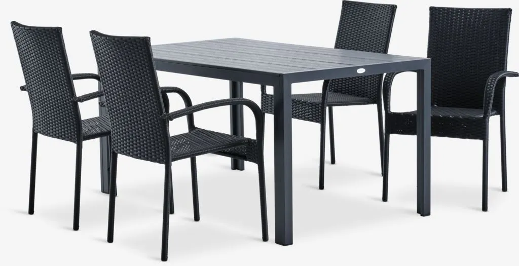 MADERUP D150 sto + 4 GUDHJEM stolice crna