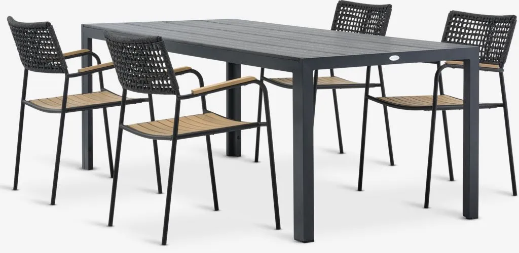 MADERUP D205 sto + 4 AJSTRUP stolice crna