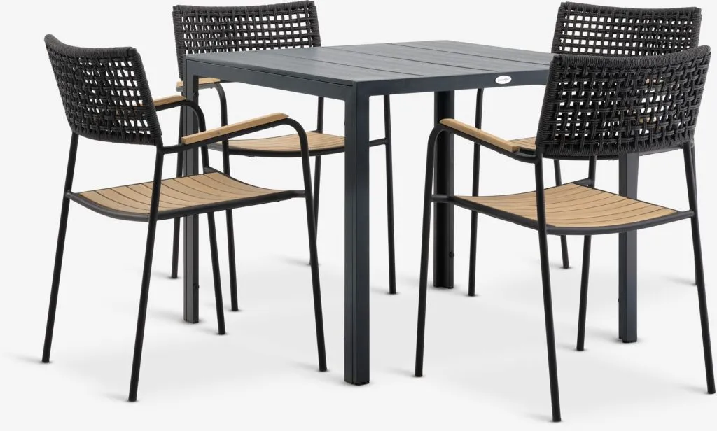 MADERUP D90 sto + 4 AJSTRUP stolice crna