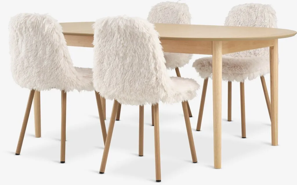 MARSTRAND D200/280 sto hrast + 4 JONSTRUP stolice teddy