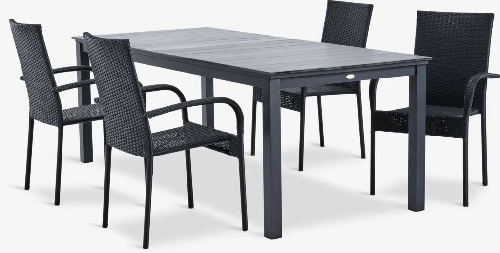 MOSS D214/315 sto siva + 4 GUDHJEM stolice crna