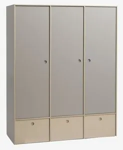 Ormar ANNISSE 160x200 3 vrata siva/natur