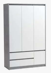 Ormar BILLUND 119x193 bela/beton siva