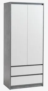 Ormar BILLUND 80x193 bela/beton siva