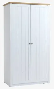 Ormar MARKSKEL 112x210 bela/boja hrasta
