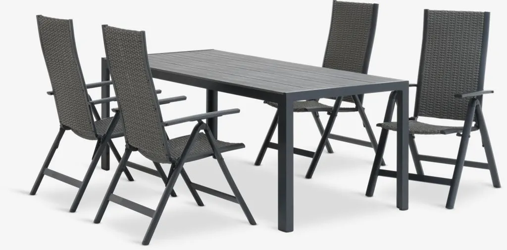 PINDSTRUP D205 sto + 4 UGLEV stolice siva