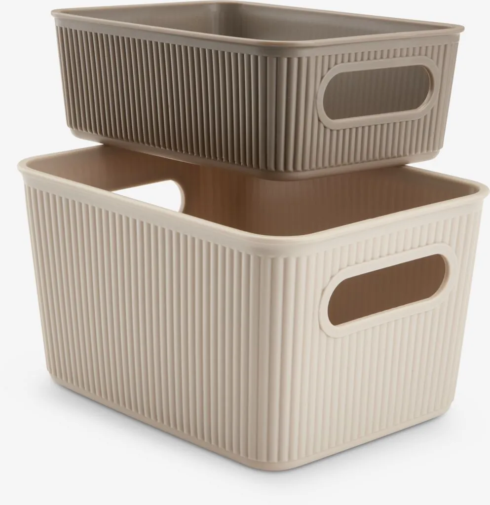 Plastic storage JUNSELE 2 pcs. sand