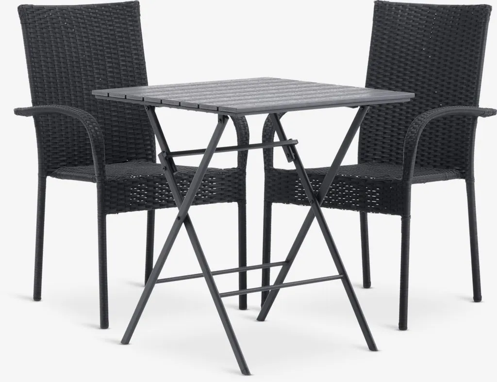 SANDVIKA D65 sto + 2 GUDHJEM stolice crna