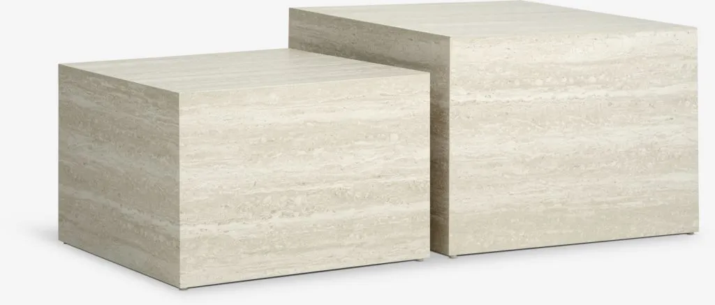 Stočić ROLSTED 58x58/50x50 boja travertina 2 kom
