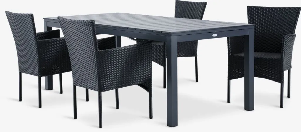 VATTRUP D206/321 sto + 4 AIDT stolice crna