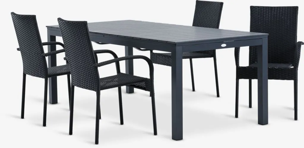 VATTRUP D206/321 sto + 4 GUDHJEM stolice crna