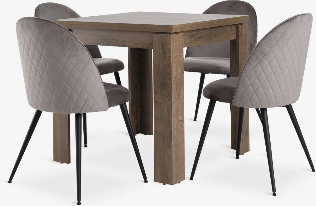 VEDDE D80/160 sto divlji tamni hrast + 4 KOKKEDAL sivi barš