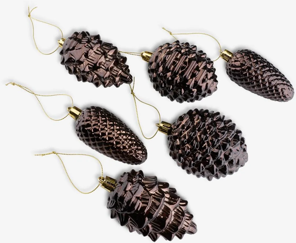 XMAS Christmas bauble GERE 6pcs/pk brown