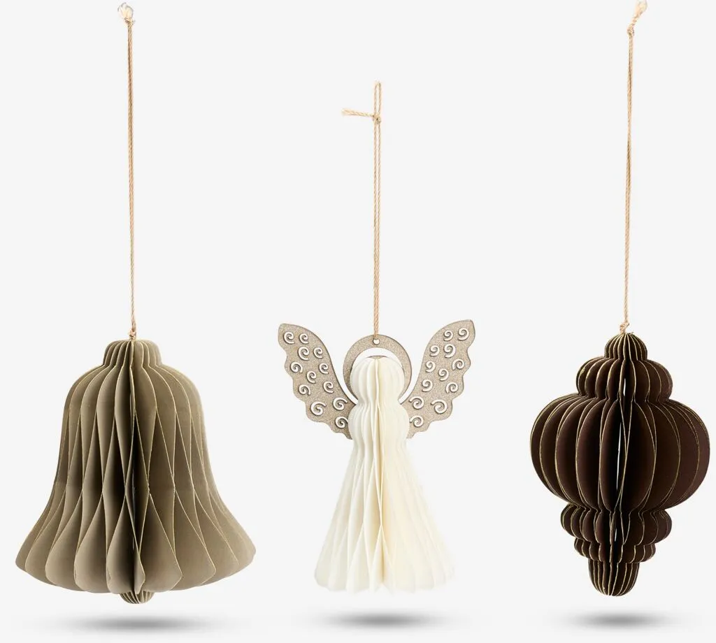 XMAS Tree decorations EDDA 3pcs/pk paper