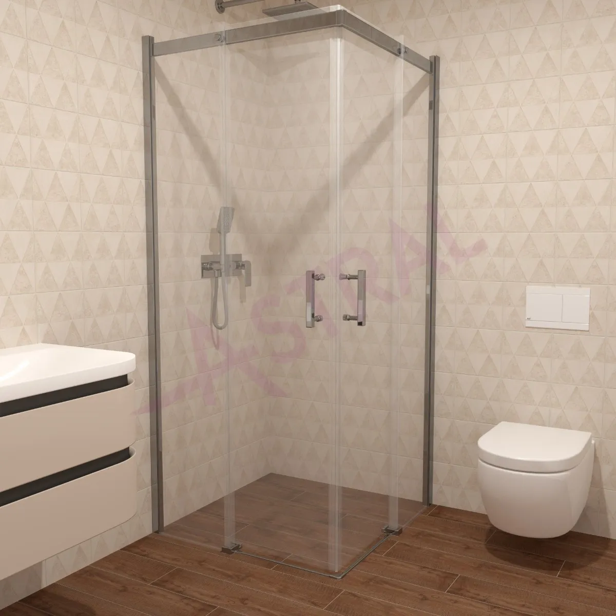 Astral Lido 90x90 6mm Hrom