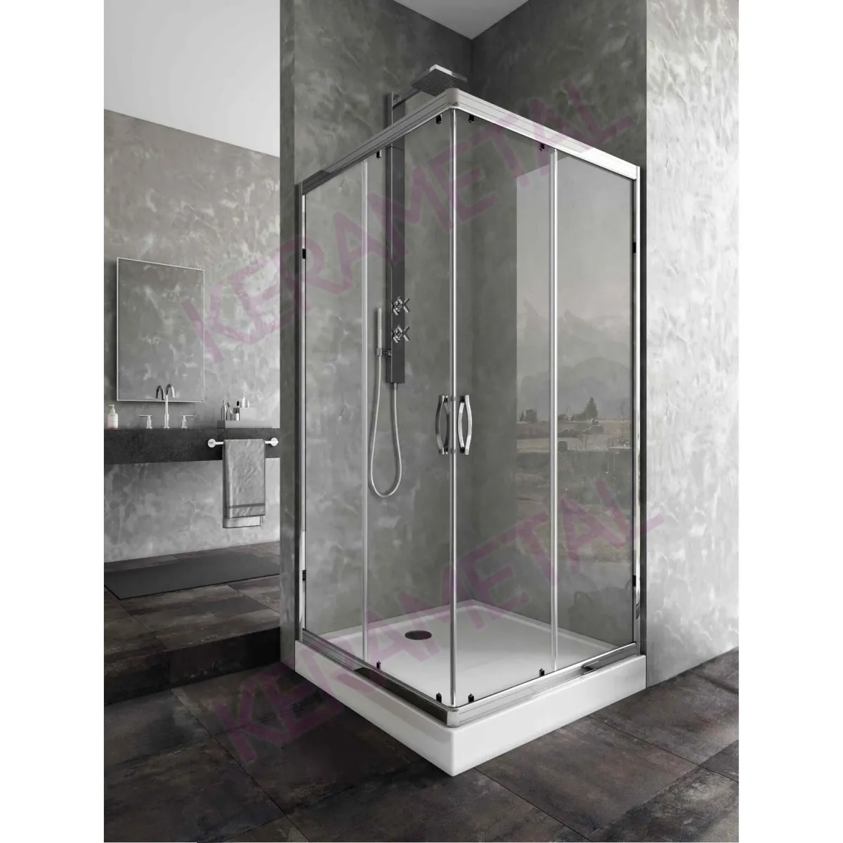 Astral Loft K80 Silver 6mm tuš kabina Hrom 80x80