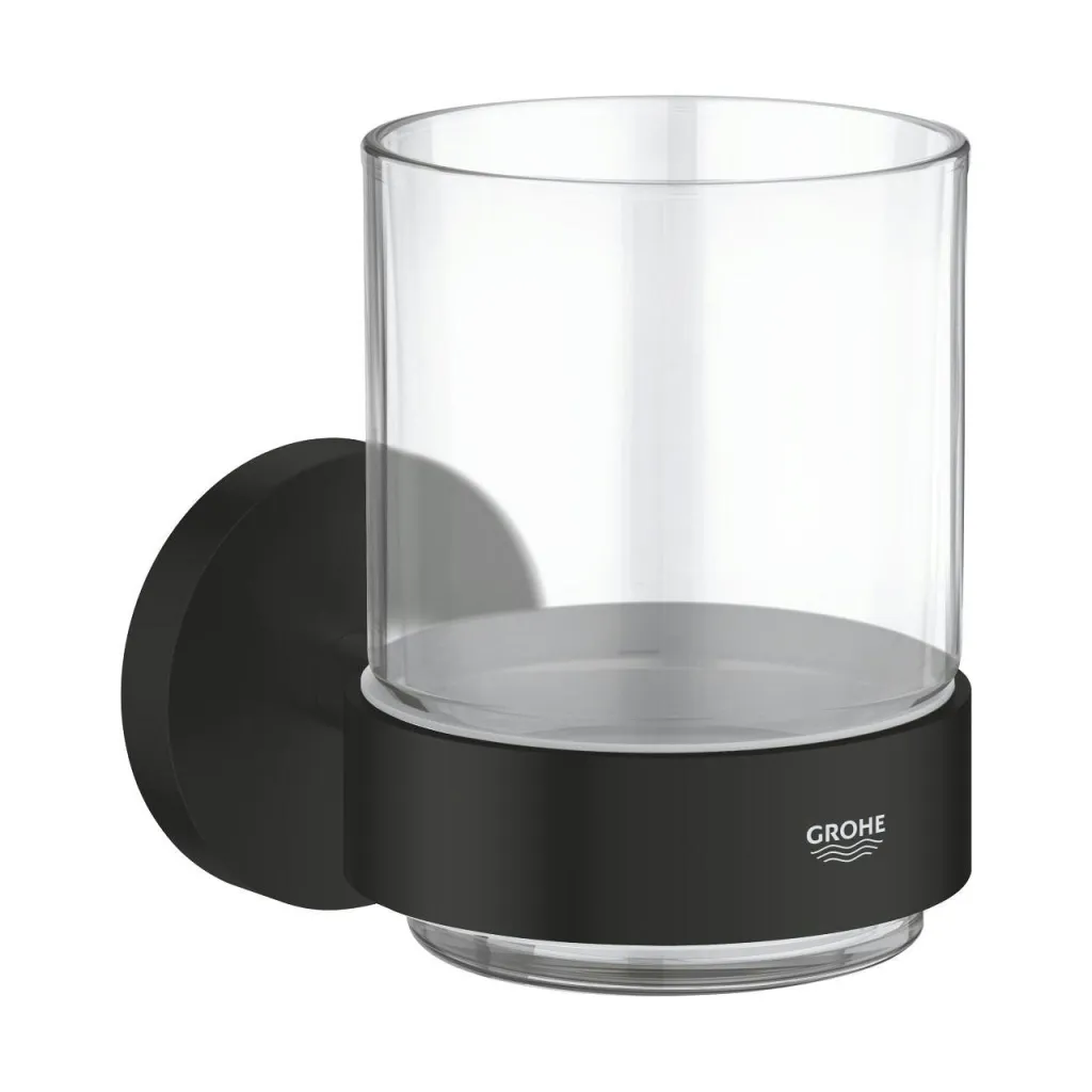 Grohe Essentials set čaša sa držačem MATTE Black 1022562430 Crna