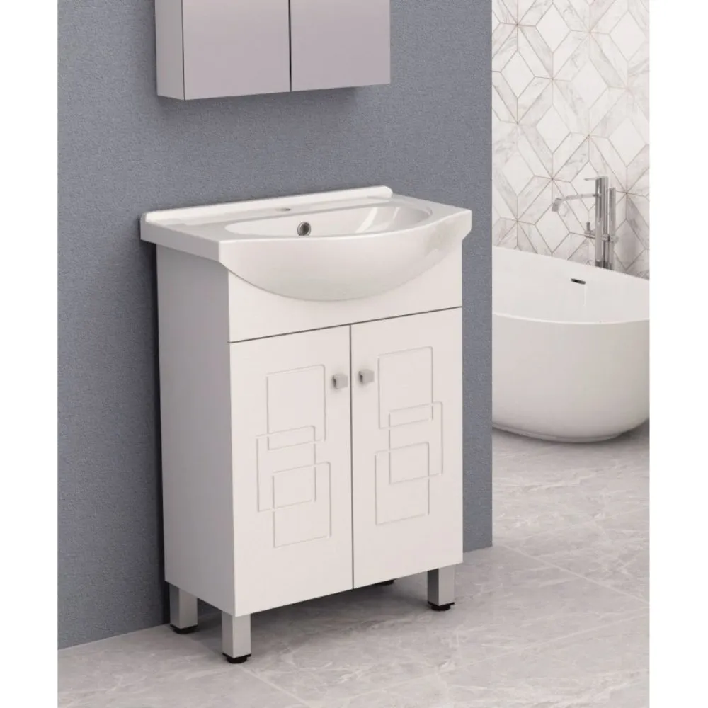 Inter Ceramic Samostojeći kupatilski ormarić sa lavaboom 60x85x43 pvc bela