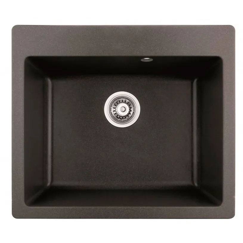 Inter Ceramic Sudopera usadna pravougaona 50x57x22,5 sifon centar 11cm granit siva+s1