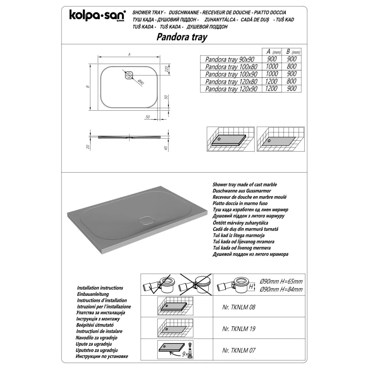 Kolpa Pandora 120x80 Bela