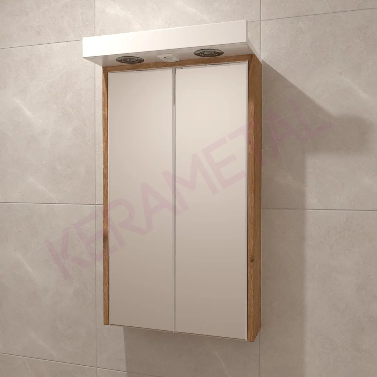 KVADRO KN-55 WOOD ormarić sa ogledalom Braon