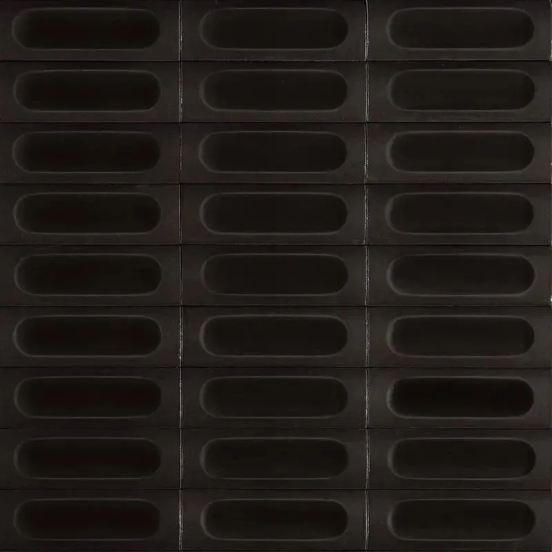 Marazzi Confetto Nero STR. 3D Savoiardo 5x15cm MEUX Crna 5x15