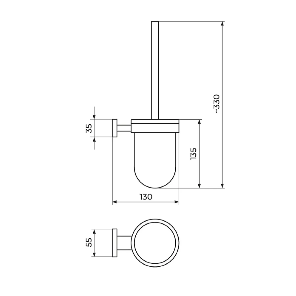 Rosan Mistique Držač WC četke JM908 Hrom
