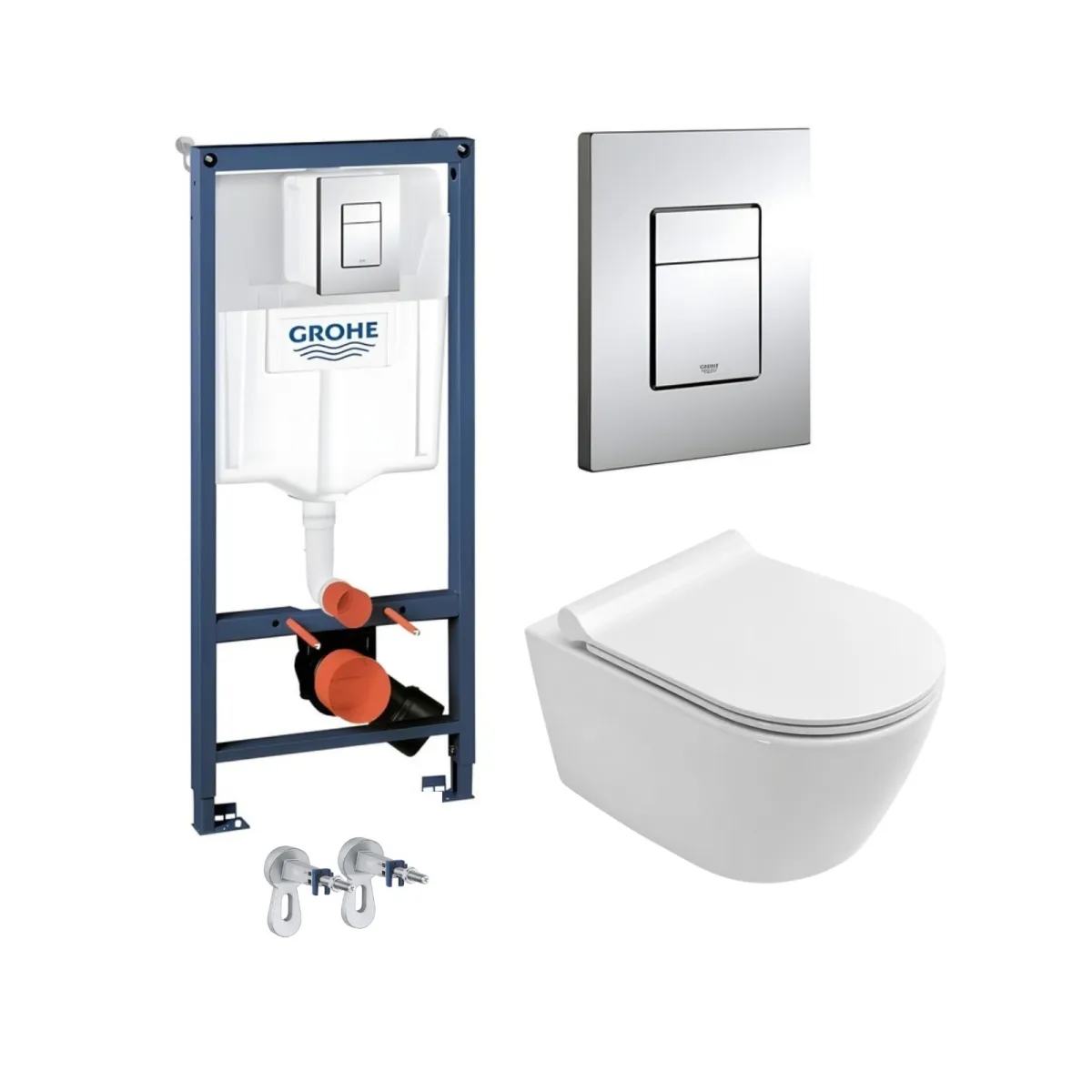 SET Grohe Rapid SL ugradni vodokotlić I Giusta Ultima Vortex WC šolja I Slim soft close daska Bela