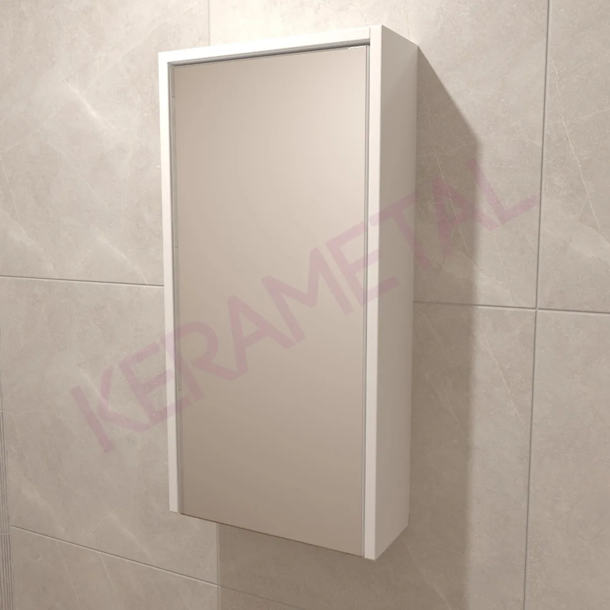 SNOW White KN-40 GORNJI ormarić sa ogledalom Bela