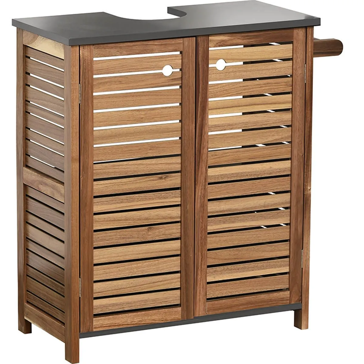 Tendance Acacia kupatilski ormarić sa 2 VRATA policom I DRŽAČEM PEŠKIRA 60X30X70CM MDF Siva