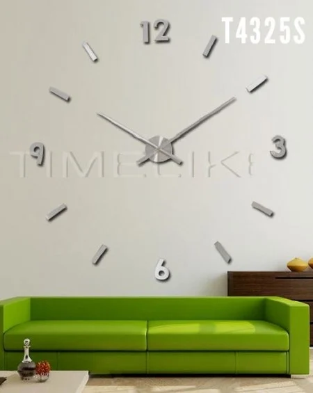 3D Zidni Sat samolepljivi - Aluminijum ( T4325S )