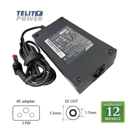 Acer 19V-9.23A ( 5.5 * 1.7 Fork klip ) ADP-180MB K laptop adapter ( 3730 )