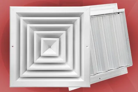 Aluminijumska plafonska rešetka sa regulatorom protoka 340x340 ( 9881 )