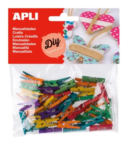 Apli mini drvene štipaljke šarene - 45kom/pak ( 13479 )
