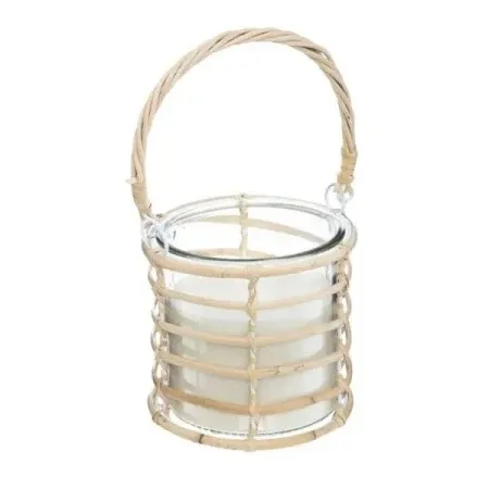 Atmosphera sveća u staklenoj posudi 14,5x13,5cm vosak/staklo/ratan bez ( 168005 )