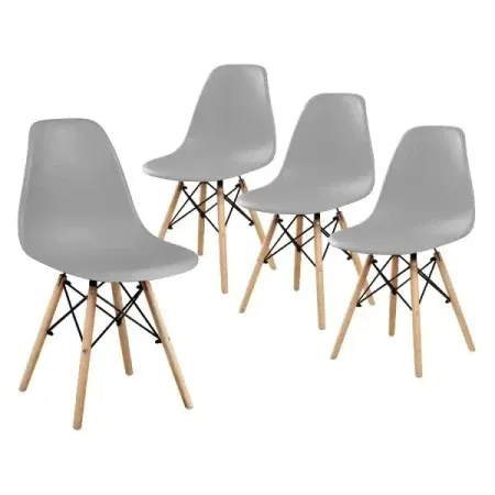Aurora 25-KS007SET Set plastičnih trpezarijskih stolica 4 kom siva