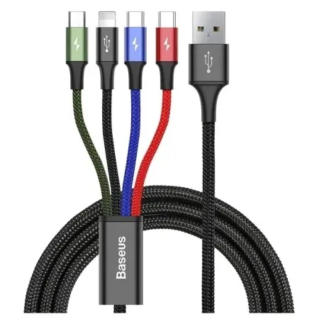 Baseus kabl 4u1 2*c/1*IOS/1*Micro 3,5A 1,2m crna ( 999950 )