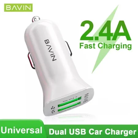 Bavin Auto punjač 2XUSB 2,4A bela ( 90012 )
