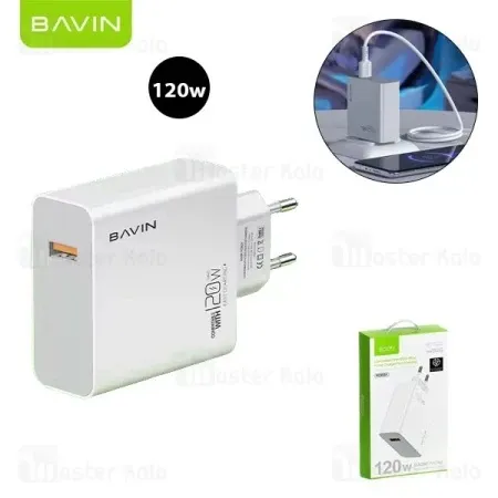 Bavin punjač 120W USB-A + kabl type-C bela ( 90038 )