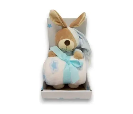 Bbo set igračka + ćebence sleepy bear (20tb0167) - blue ( 20TB0167-2BLUE )