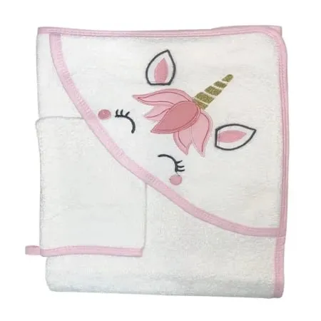 Bebekevi Peškir s kapuljačom 2/1 jednorog beli ( BEVI1249 )