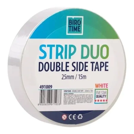 Biro Time strip duo obostrani selotejp 25mm x 15m bela ( 491009 )