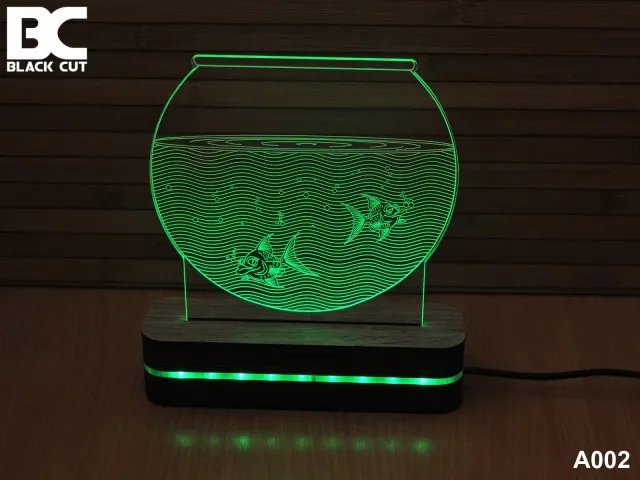 Black Cut 3D Lampa jednobojna - Akvarijum ( A002 )