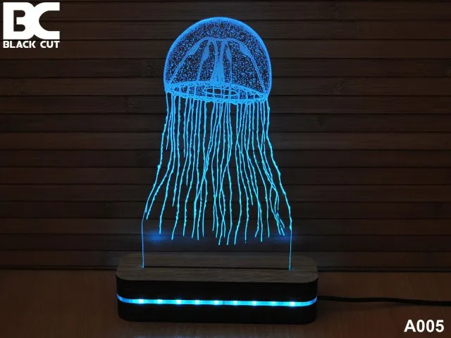 Black Cut 3D Lampa jednobojna - Meduza ( A005 )