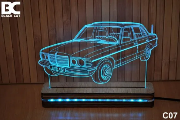 Black Cut 3D Lampa jednobojna - Mercedes ( C07 )