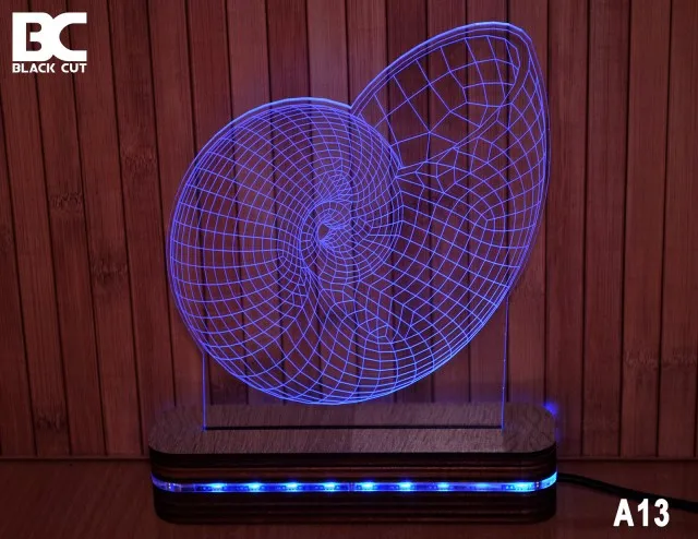 Black Cut 3D Lampa jednobojna - Puž ( A13 )
