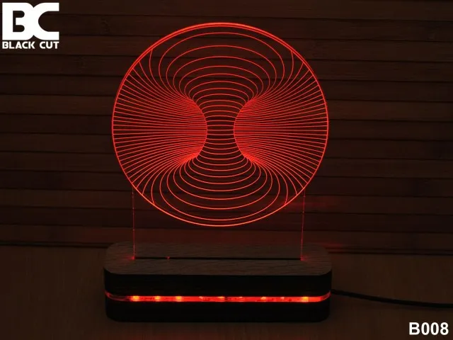 Black Cut 3D Lampa jednobojna - Vrtlog ( B008 )