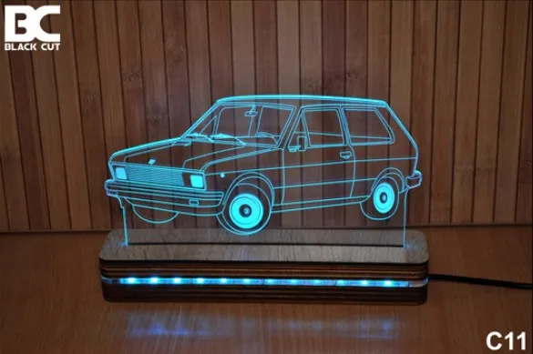Black Cut 3D Lampa jednobojna - Yugo ( C11 )